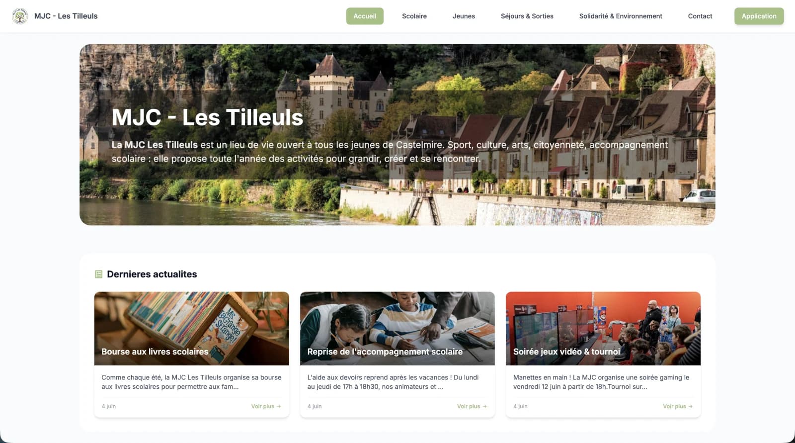 Site web Silia de la MJC Les Tilleuls