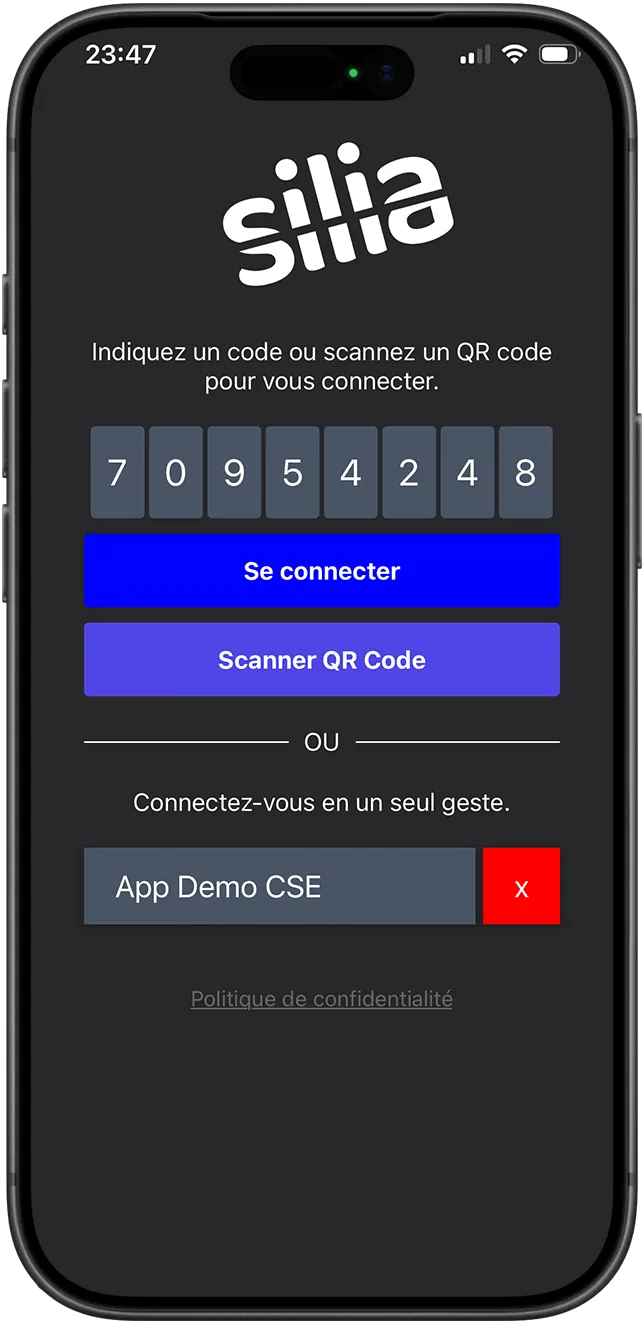 Connexion simple avec code